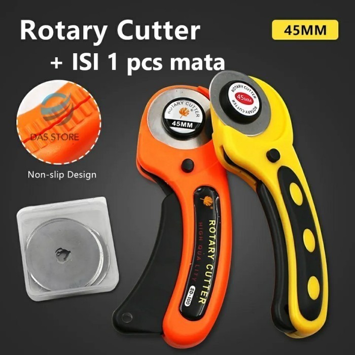 

Rotary Cutter 45mm / Alat Gunting Potong Bahan Kain gerigi dan bulat