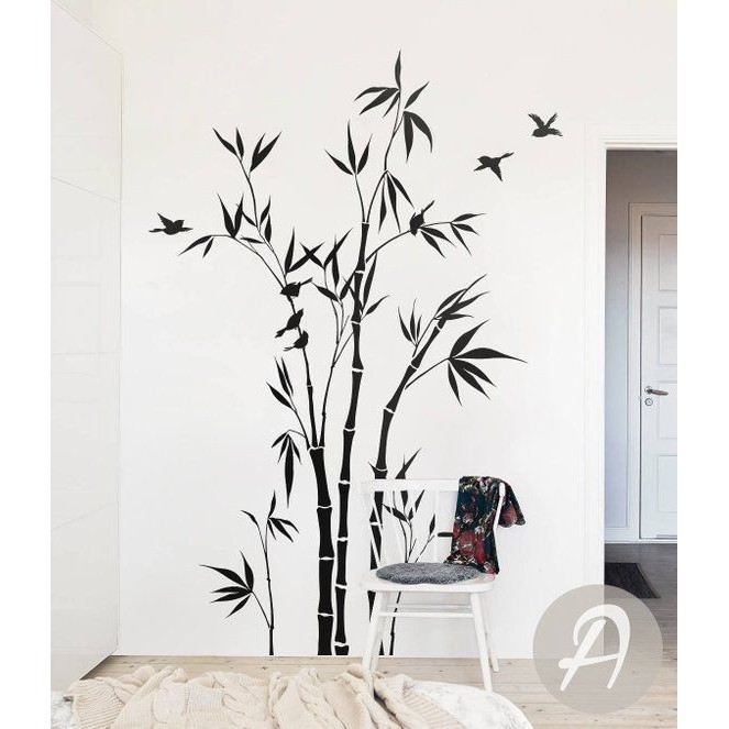 

stensil cetakan cet mural dinding motif bambu