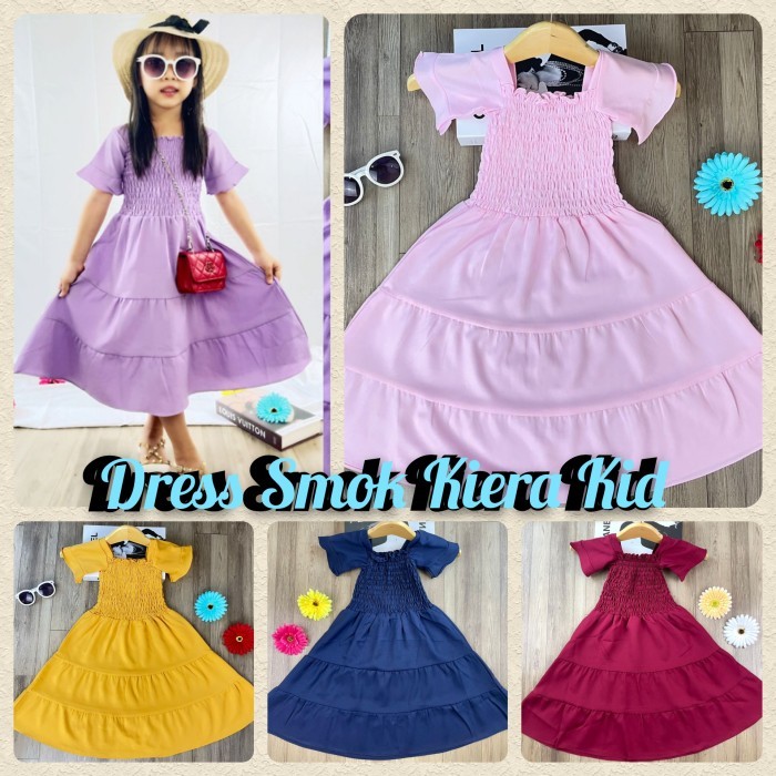 Dress Anak Cewek Dress Smok Keira Kid Bahan Moscrepe