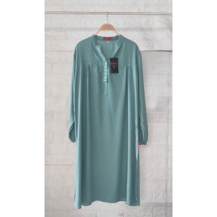 REDI STOK KAKAK SIAP KIRIM Tunik Polos Rayon Jumbo Hijau Wardah Kode 652