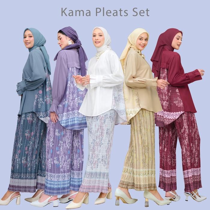 REDI STOK KAKAK SIAP KIRIM NUNA Kama Pleats Set Setelan wanita Katun motif patern print busui Kode