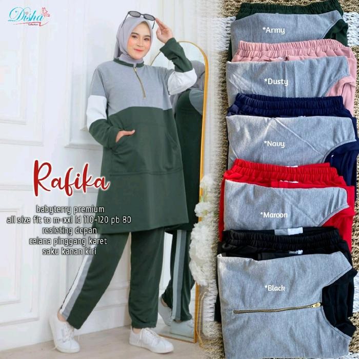 Produk Unggulan Rafika Sporty Set Setelan Baju Olahraga Wanita Muslimah Fit Xxl
