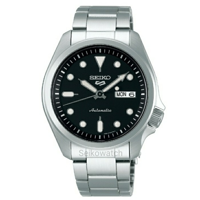 Seiko 5 Sports Srpe55K1 Srpe55 Man Black Dial Stainless Steel Strap