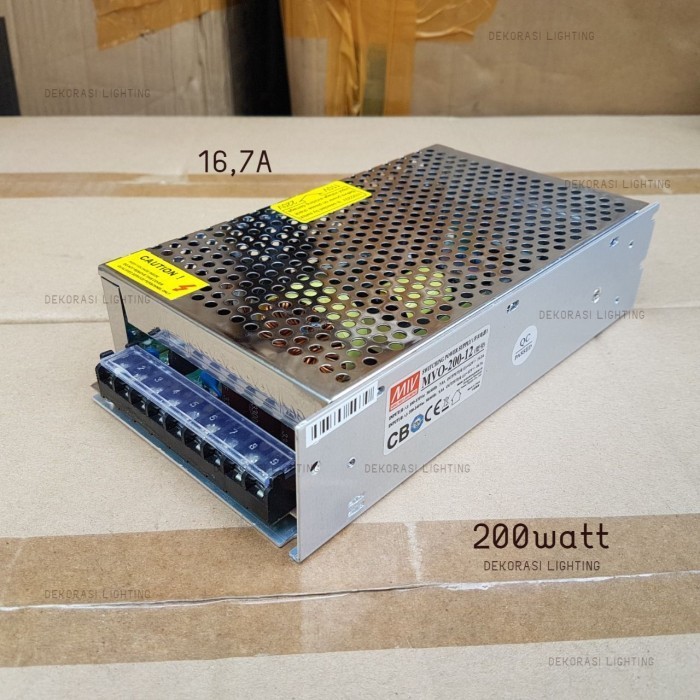 Adaptor led 12Volt 50Watt 100Watt 200Watt trafo power supply mean well