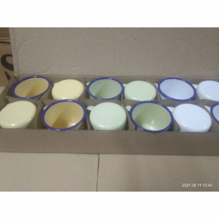 PROMO Mug Enamel Warna Polos / Cangkir kopi / Cangkir jadul 6cm