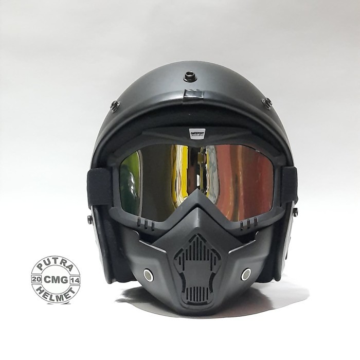 PROMO PAKET HELM BOGO RETRO GOOGLE MASK GOOGLE MASKER
