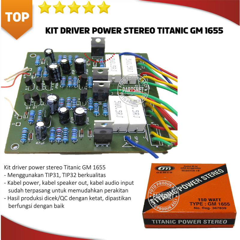 Kit driver power stereo Titanic GM 1655