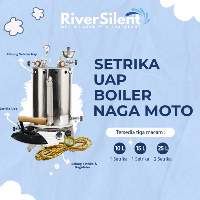 setrika uap boiler gas nagamoto 15 litr