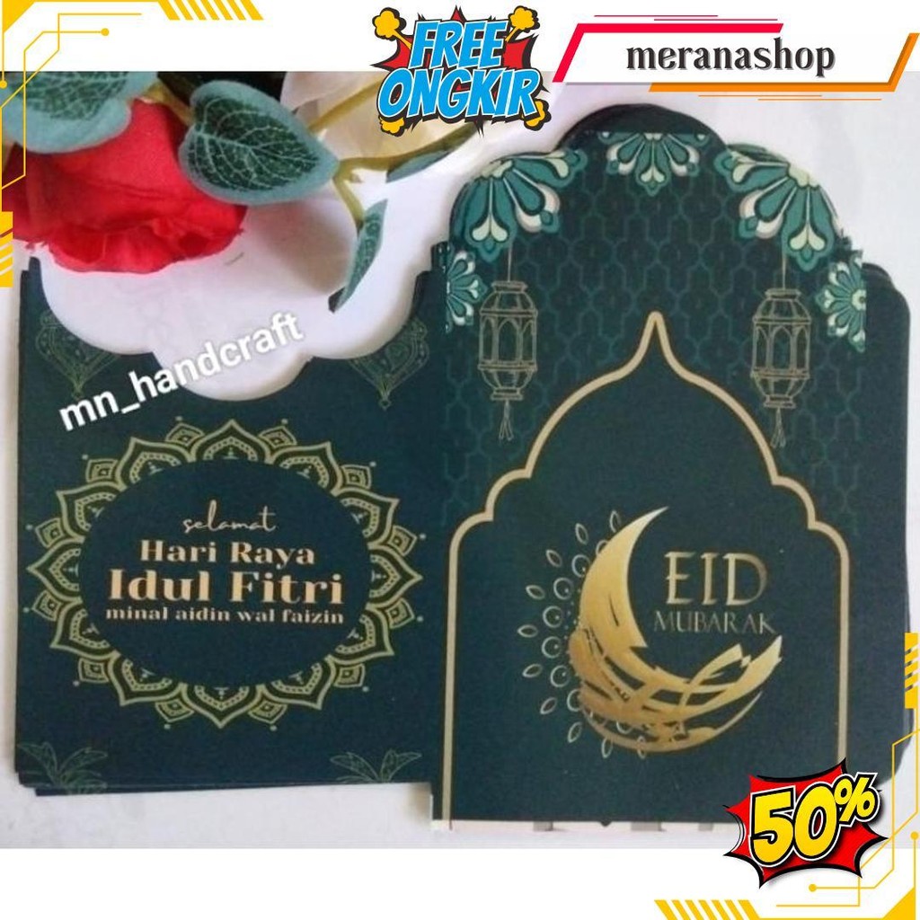 

( 100 Lembar) Belum Di Lem, Amplop Lebaran Medium Motif Muslim, Free Plastik Cod