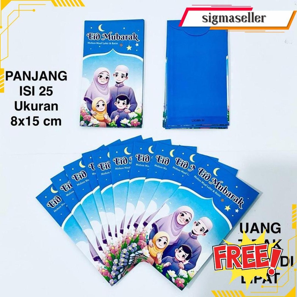

Amplop Lebaran Panjang +- 25 Lembar Uang Tidak Perlu Lipat - Angpao Idul Fitri Gratis Ongkir