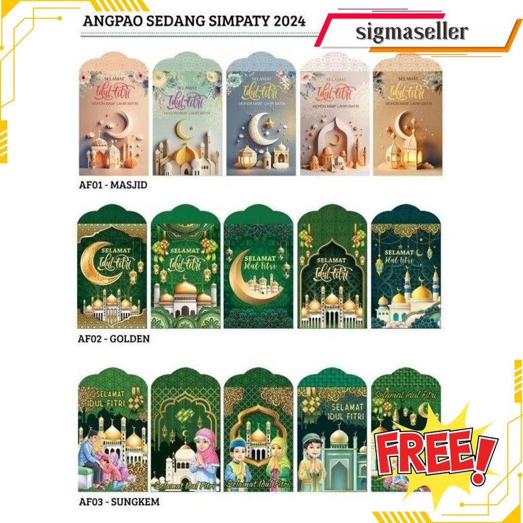 

5 Pack Angpao / Amplop Lebaran Hijab Mesjid Fancy Cod