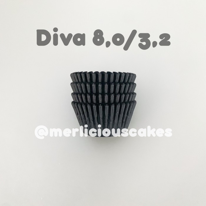 @=@=@=@=] Diva Mini Cupcakes Nastar Jumbo Cases Hitam 80/32 Paper Cup 100 Pcs
