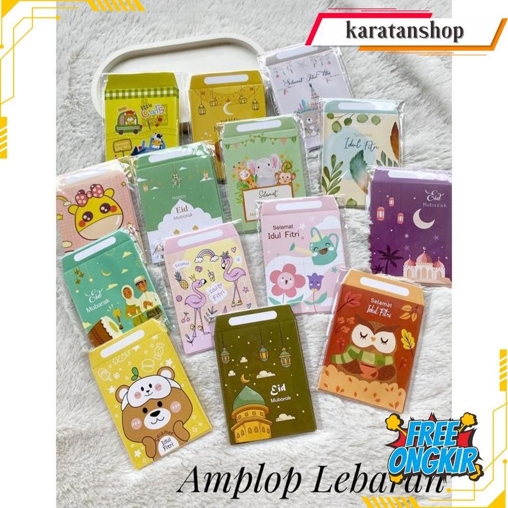 

10Pcs Amplop Lebaran Premium Motif Kekinian Isi 10 Amplop Bisa Cod