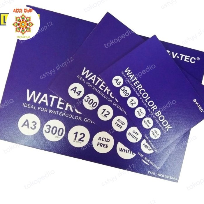 

V-Tech Watercolor Book 300Gsm /Watercolor Book A3/A4/A5 Best Quality