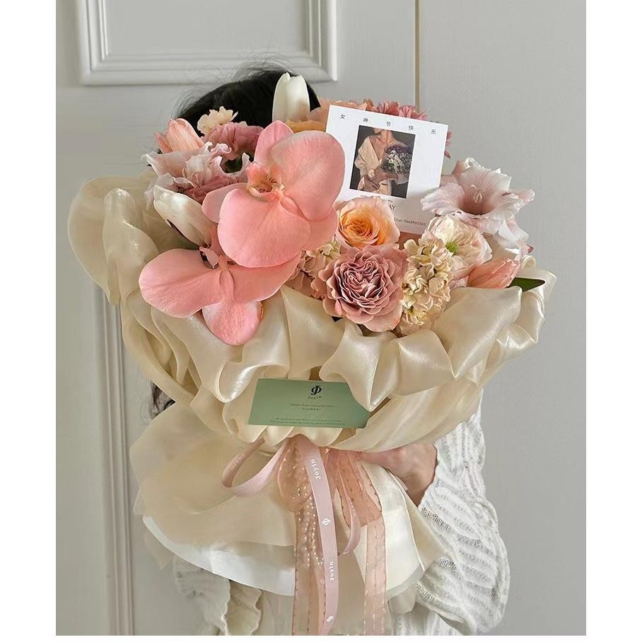 

BISA COD Kain Pembungkus Buket Bunga / Korean Flower Silk Wrapping For Hand Bouquet. uk-80