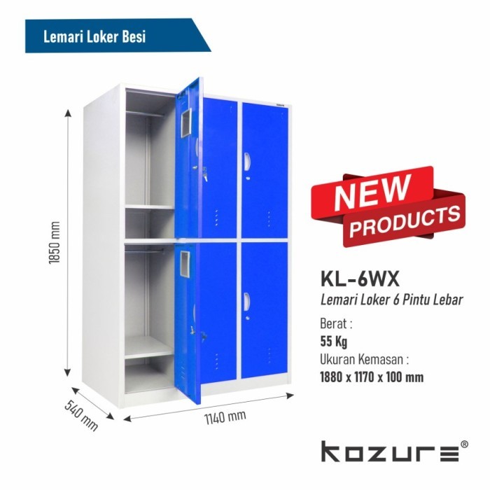 Lemari Loker / Kabinet Besi Kozure KL-6WX Locker 6 Pintu KOZURE KL6WX