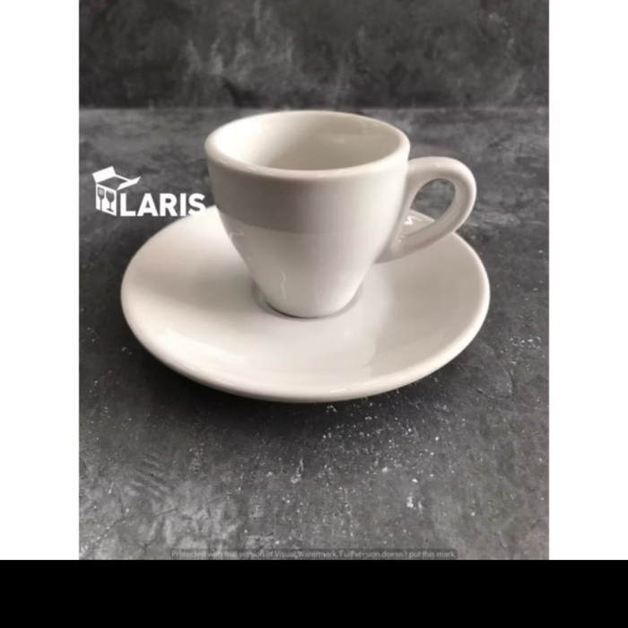 :=:=:=:=] Cangkir Keramik Porselen Putih Polos Espresso Kapasitas 90ML Kopin Cangkir Minuk Teh Kopi