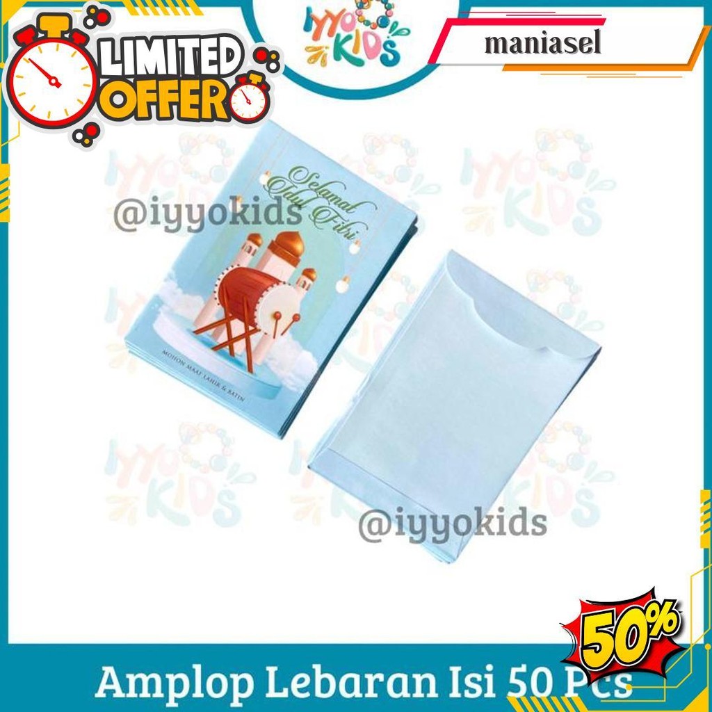 

Iyyo Kids | Isi 50 Lembar Amplop Thr Lebaran Idul Fitri Murah / Angpao Thr Motif Lucu Original Produk
