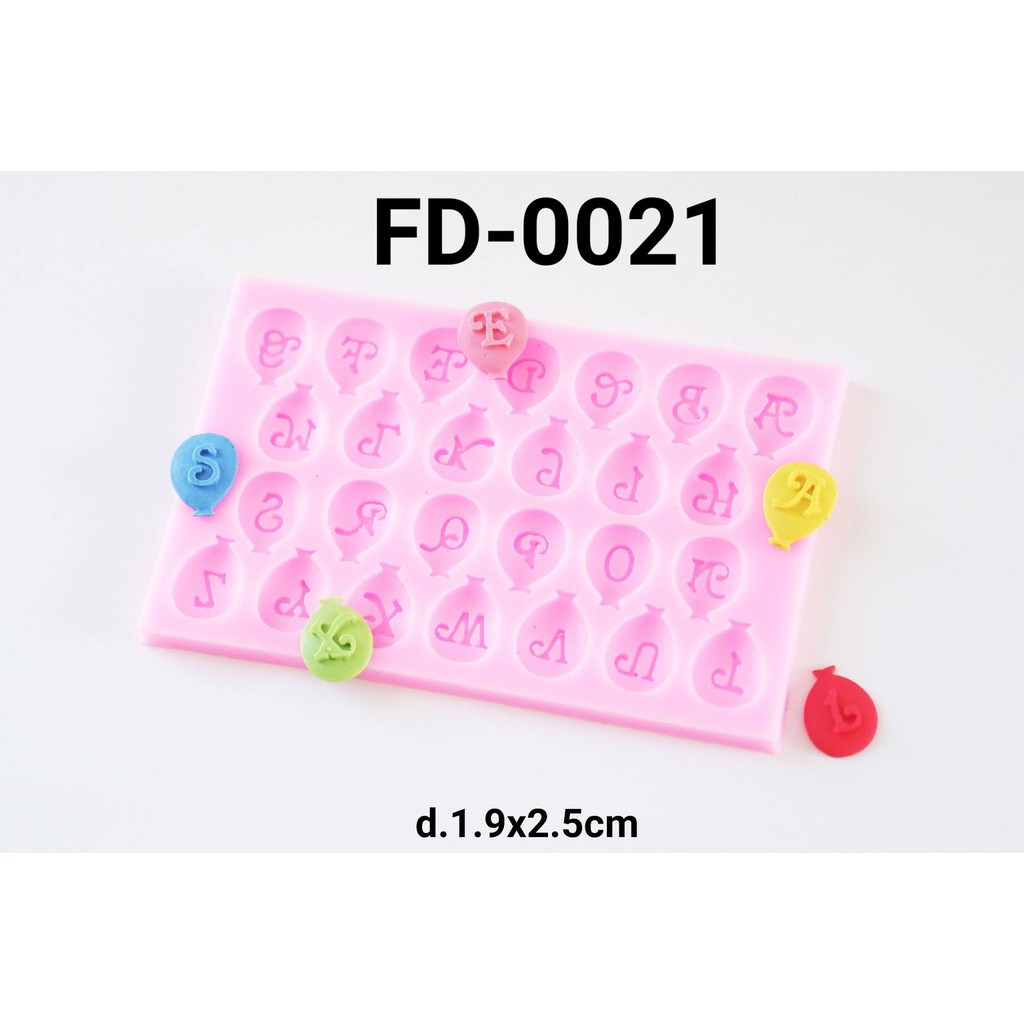 FD-0021 Cetakan silikon cetakan coklat fondan balon huruf nama (Cetakan silikon)
