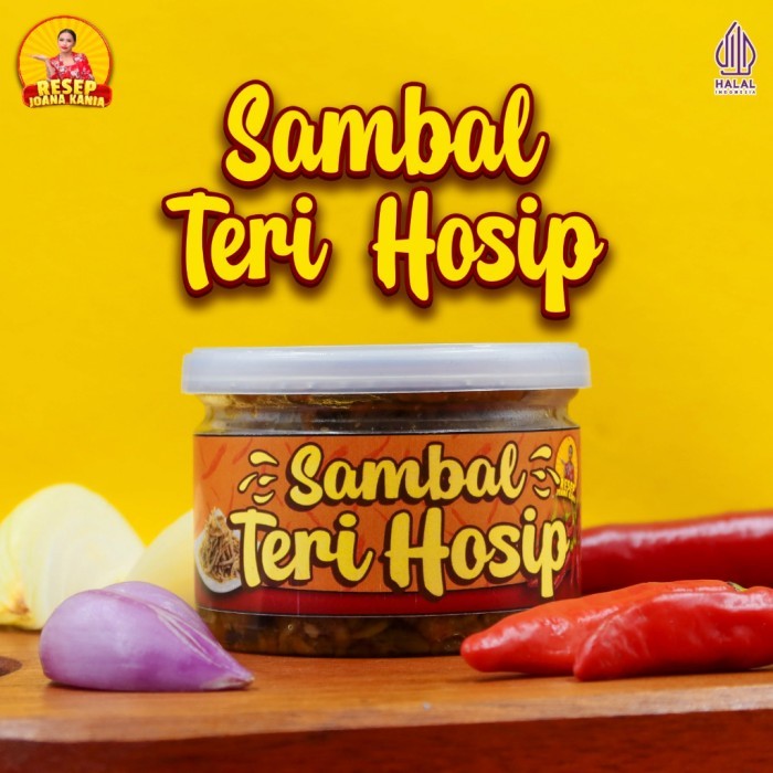 

TERLARIS SAMBAL TERI HOSIP 120G RESEPJOANAKANIA/ SAMBEL PEDAS HALAL MUI MURAH!!! MURAH