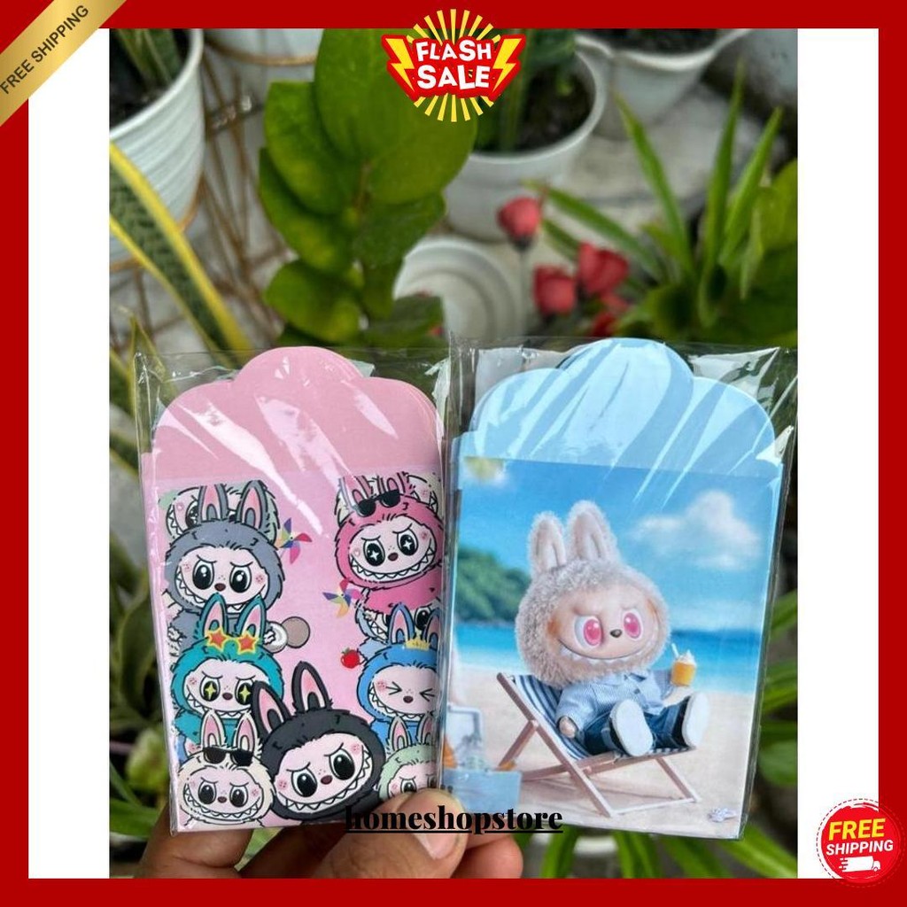 

10 Pcs Amplop Lebaran Idul Fitri Medium 7X10Cm Motif Labubu Viral 2025 Siap Kirim