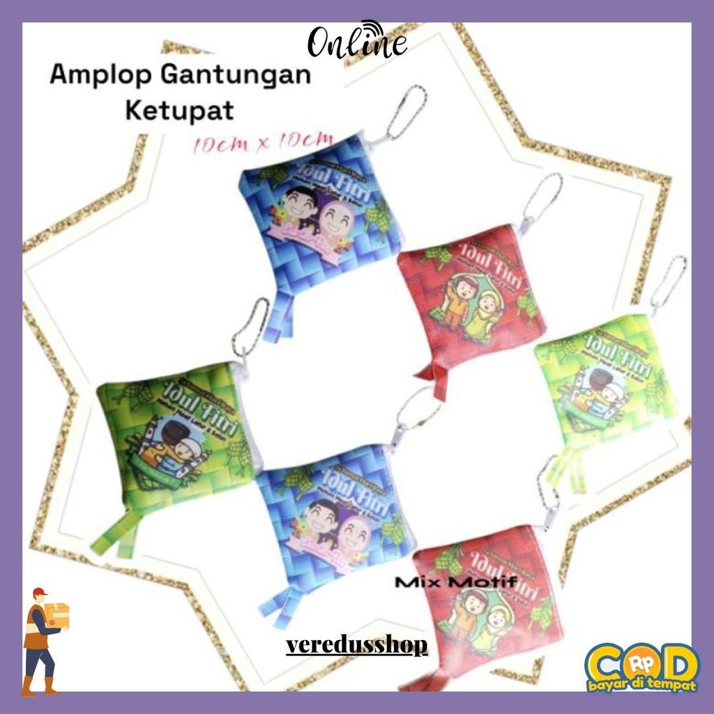 

( Dapat 12 Pcs) Angpao Thr Kupat Lebaran Dompet Amplop Terbaru Kupat Lucu Siap Kirim