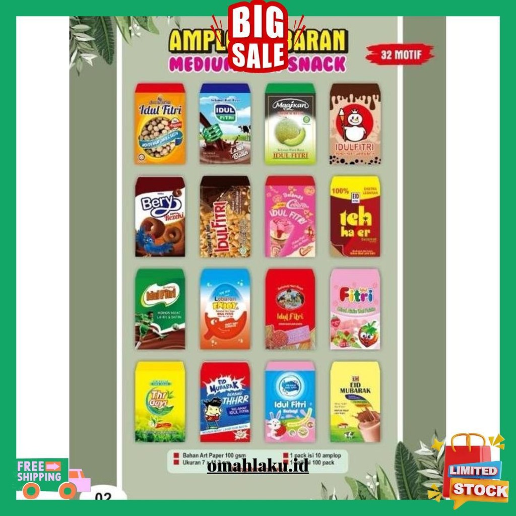 

Amplop Lebaran Medium Motif Snack Dan Shabic Terbaru Cod