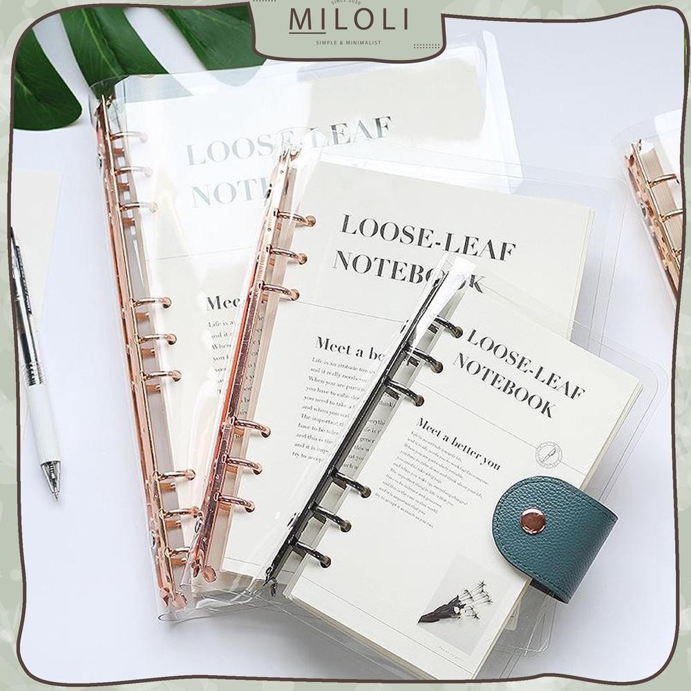 

PROMO [MILOLI] Elegant Binder A5 Binder A6 Transparan Binder with Clip Note Book Loose Leaf Rose Gold Binder - E0036 gub-103