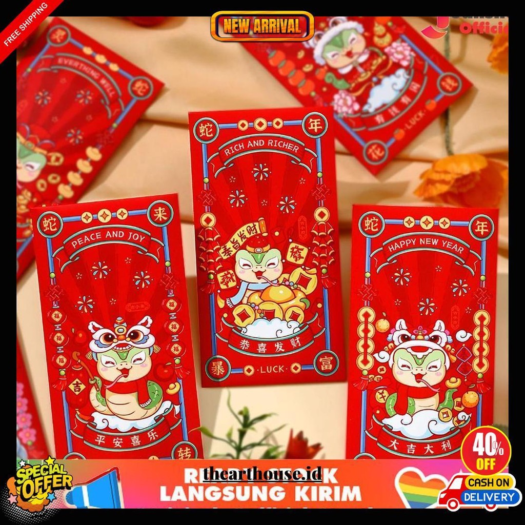 

Angpao Shio Ular Imlek 2025 Desain Eksklusif Kualitas Premium Isi 6 Terlaris