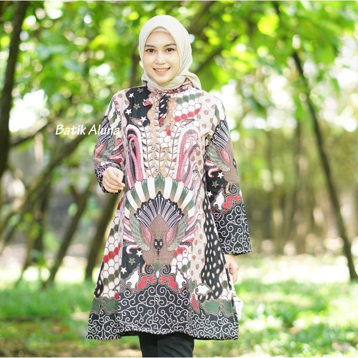 Baju Dress Batik Wanita Tunik Modern Premium TBA 005