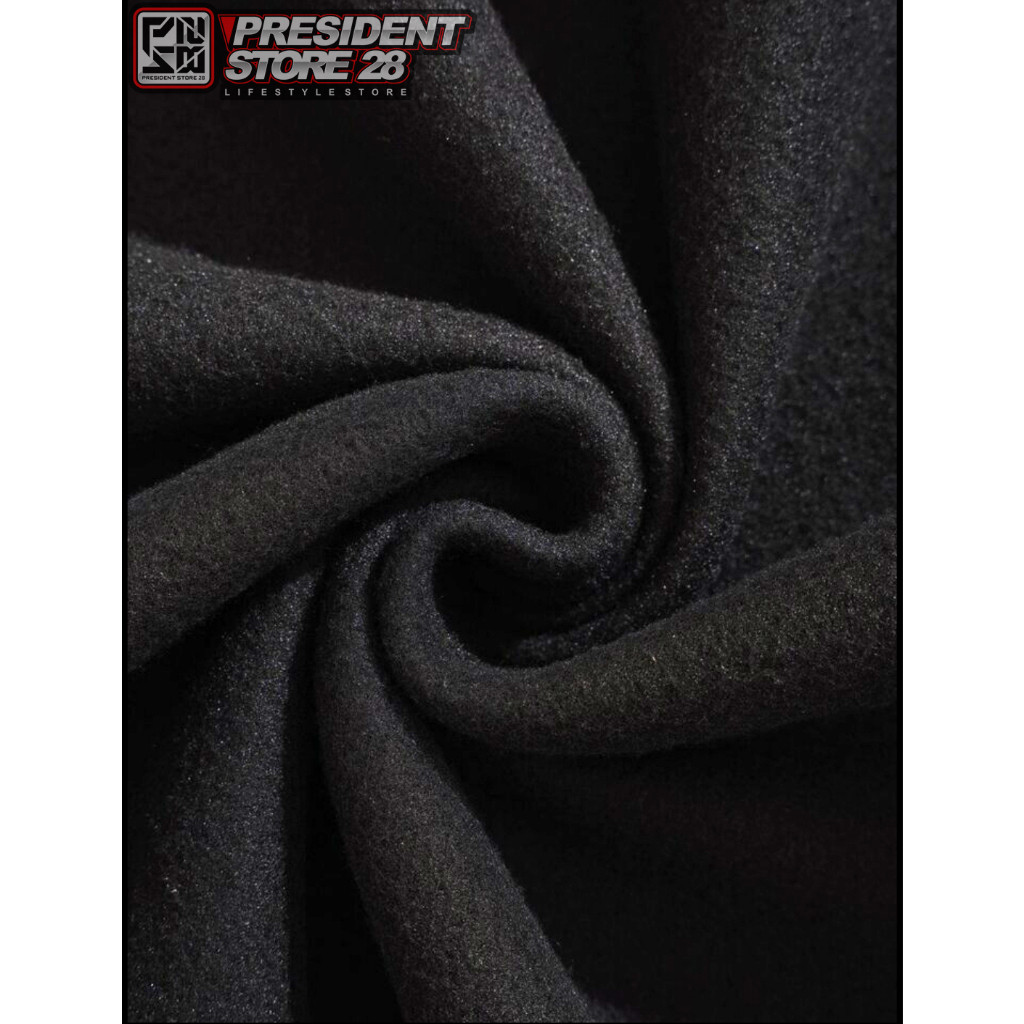 Awet Sweater Hoodie 3Second Hitam Resleting Zipper Pria Wanita Bahan Fleece Tebal Size M L Xl Xxl