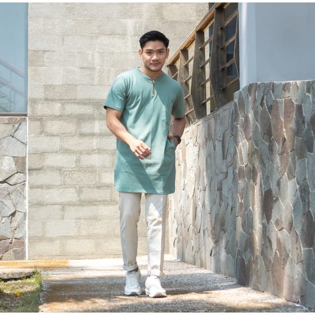 Kaos Gamis Kurta Pria Ziper Premium By Ahad Size Jumbo Terlaris