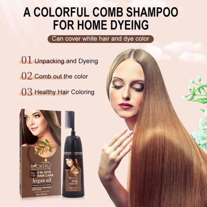 Ready Stokk! MOKERU SISIR SHAMPOO SEMIR PEWARNA RAMBUT HERBAL MAGIC SHAMPOO UBAN