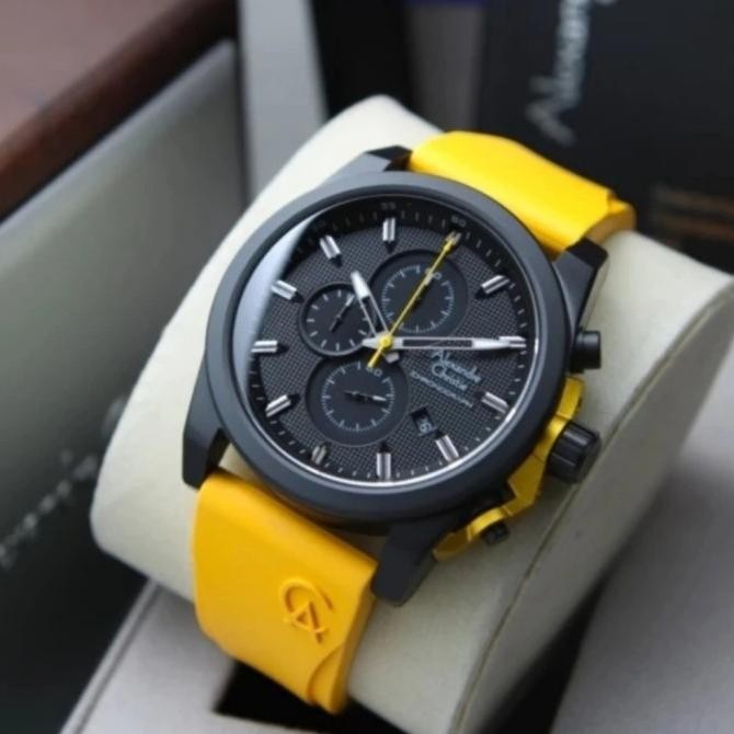 JAM TANGAN PRIA ALEXANDRE CHRISTIE AC6659 AC 6659 YELLOW ORIGINAL