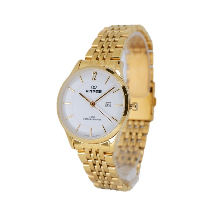 Jam Tangan Mirage Original Wanita Mewah Formal Casual 8647L Emas Gold