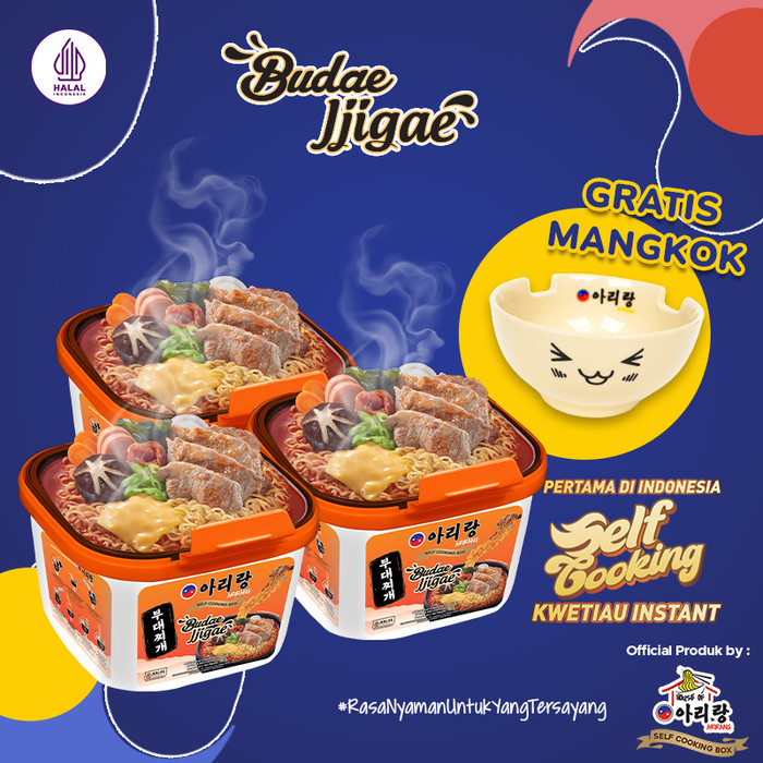 

TERLARIS! 3 Pcs Arirang Self Cooking Box Budae Jjigae 160g + Mangkok