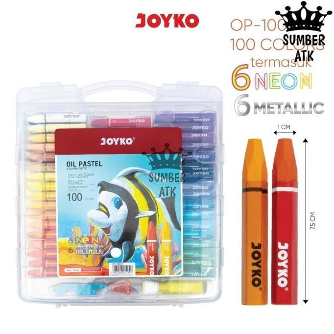 

Terlaris Crayon Krayon Minyak Oil Pastel Joyko Op-100S 100 Warna Ready Stok