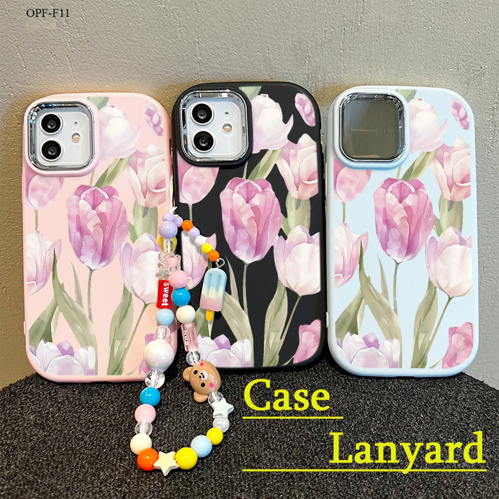 Casing Hp Untuk OPPO Reno 14F 11 13F 11F 7 8 7Z 8Z F11 F9 F1S Pro 4G 5G Bracelet Lanyard Phone Case 