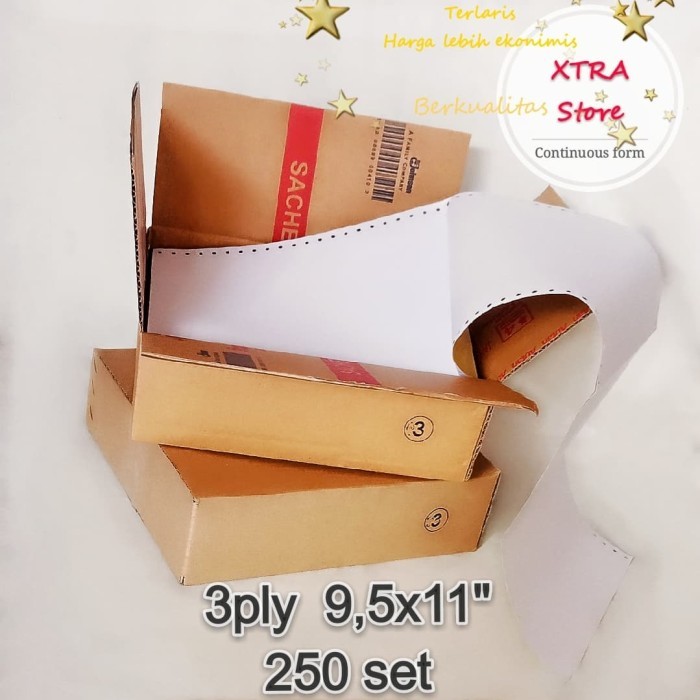 

ECER Kertas Continuous form 3ply NCR isi 250sets 9.5x11inc