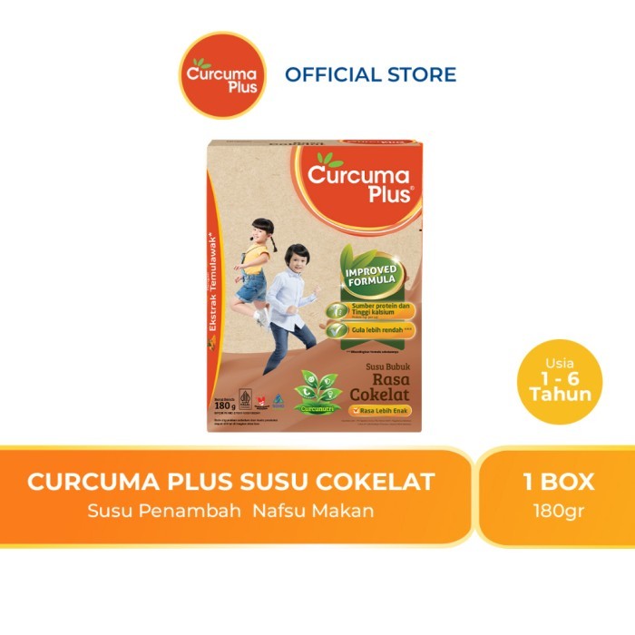 

TERLARIS CURCUMA PLUS SUSU BUBUK MEMPERBAIKI NAFSU MAKAN EKSTRAK TEMULAWAK RASA COKLAT 180GR