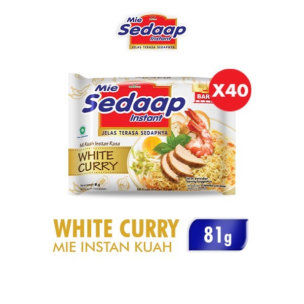 

TERLARIS SEDAAP MIE INSTAN WHITE CURRY BAG 81 GR X40 MURAH!!! MURAH