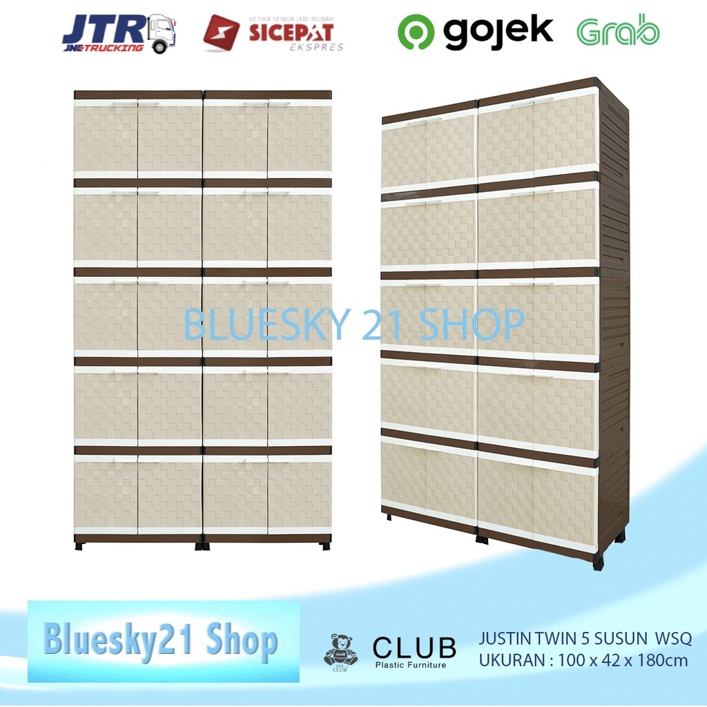 Discount Lemari Plastik Rak 5 Susun Club Justin Twin Minimalis Serbaguna Murah / Lemari Plastik