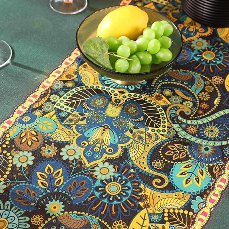 Cuci Gudang Taplak Meja Bohemian Vintage / Taplak Meja Custom Ukuran / Taplak Meja Makan Anti Air