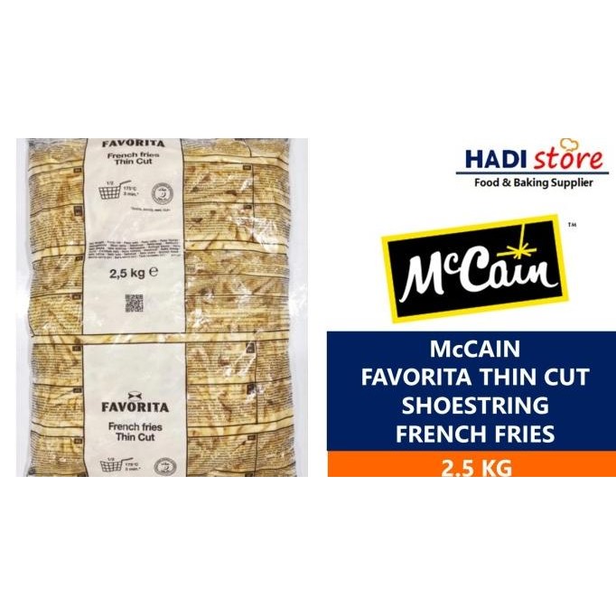 

Mccain Favorita French Fries Thin Cut Kentang Goreng Shoestring 2.5 Kg Original