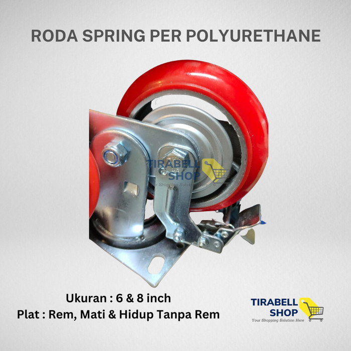 Roda Per Spring Heavy Duty Trolley Pagar Gerobak 6 inch Putar