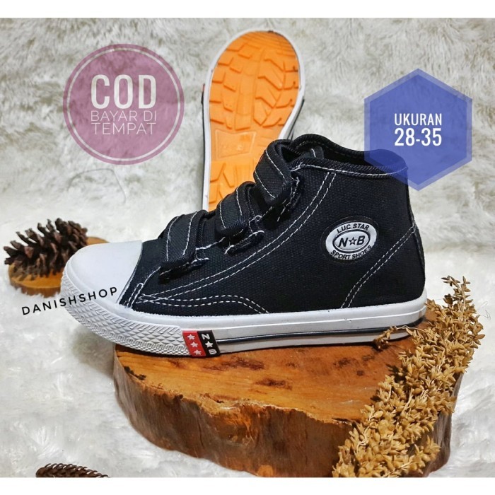 Sepatu Sekolah Perekat NB Original Sol kuning