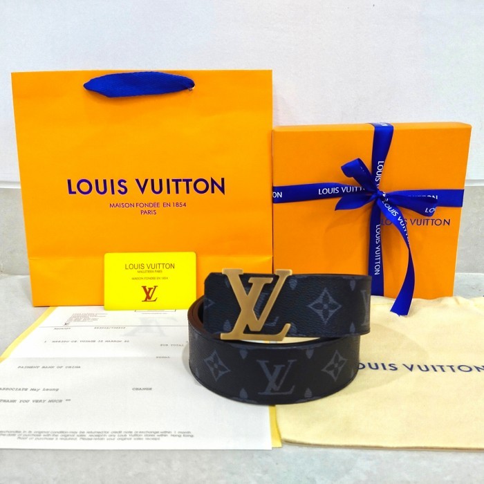 Ikat Pinggang LV Belt Premium Mirror Original - Monogram Eclipse