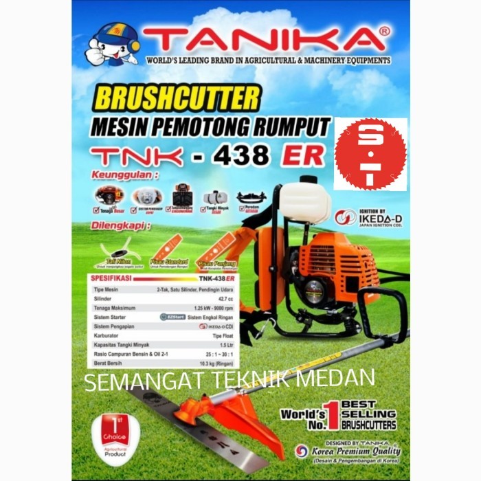 ASLI TNK438ER MESIN POTONG BABAT PANGKAS RUMPUT 2 TAK TANIKA TNK 438 ER KODE 117