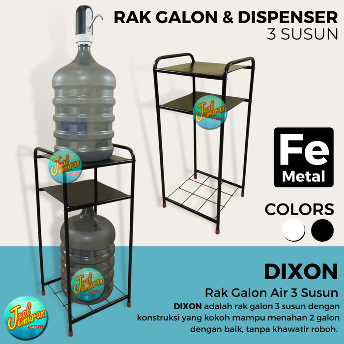 Rak Galon Dispenser Besi 3 Susun Warna Putih