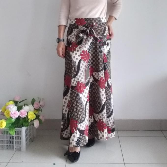 rok batik panjang rok lebar batik wanita strech Terlaris